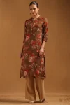Brown Desert Storm Floral Kurta