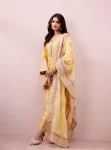Saaj Cupro Satin Yellow Kurta Set