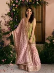 Dali Banarasi Green Kurta with Garara