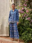 Vaani Linen Steel Blue Co-Ord Set