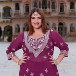 Surkh Noor- Deep Wine Sequin Embroidered Georgette Set