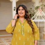 Mango Mastani- Yellow Ikkat Printed Pure Cotton Kurta